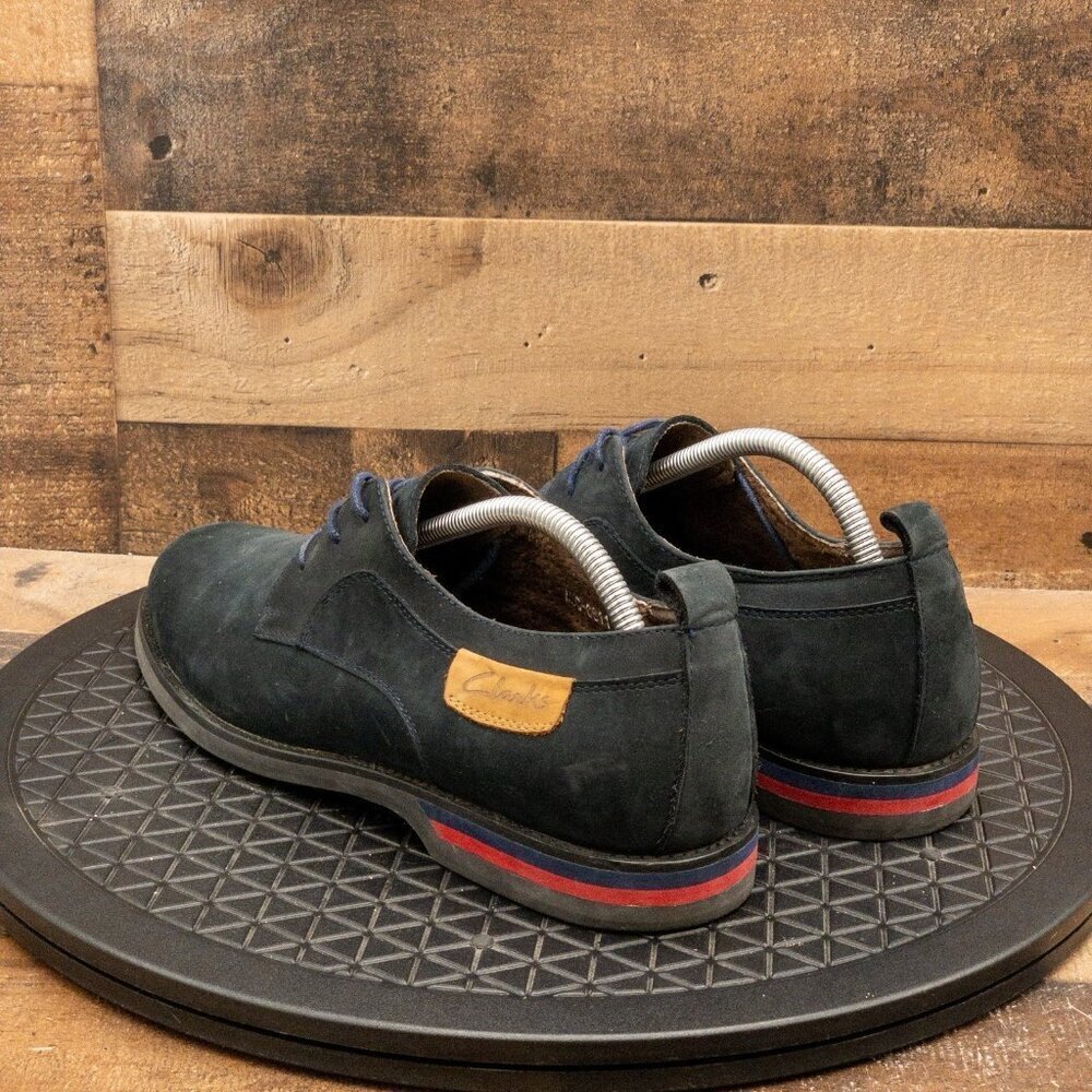 CLARKS MADE IN ENGLAND MENS DRESS SHOES BLACK SUEDE NUBUCK OXFORDS SIZE 9 - Picture 6 of 9